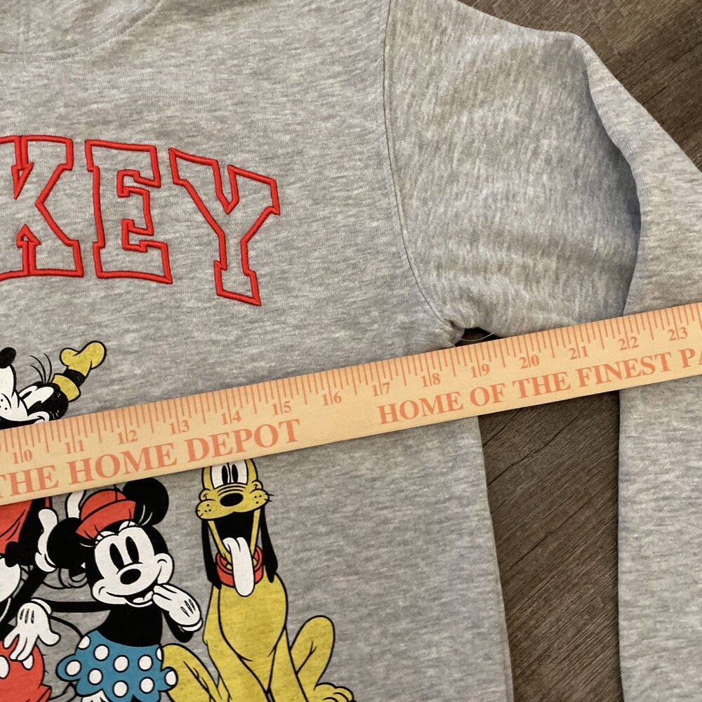 Disney Mickey & Friends pullover hoodie Sweatshirt Size Small Gray - Picture 6 of 7